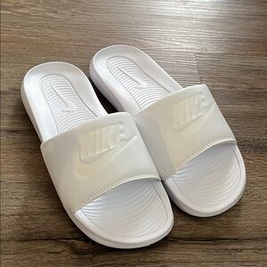 Nike White Slide Sandals